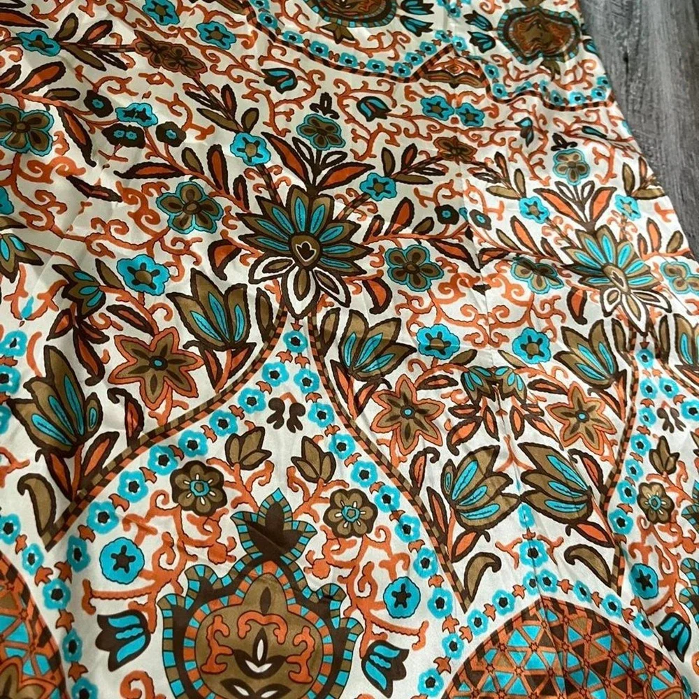 Geometric Print Silk Skirt - Picture 2 of 8